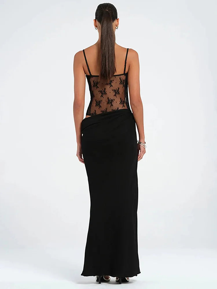 Maxi dress with lace decoration - Sherry
