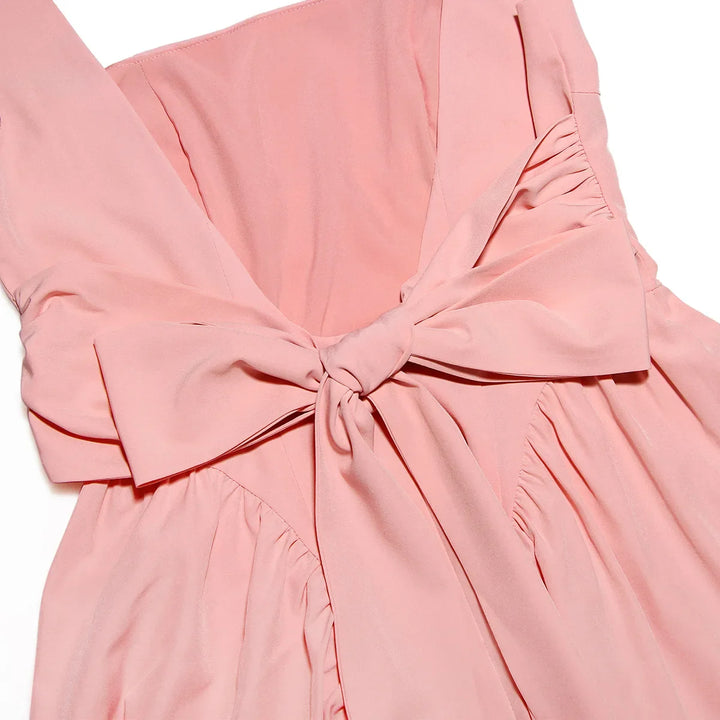 A-Line Mini Dress with Back Bow Tie - Linda