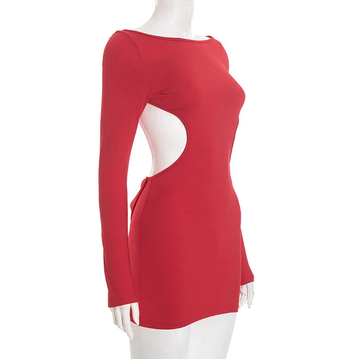 Mini Dress with Open Back and Bow Design - ORIN