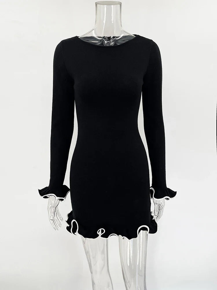 Mini/maxi/strapless knitted dress decorated with waves - RONNIE