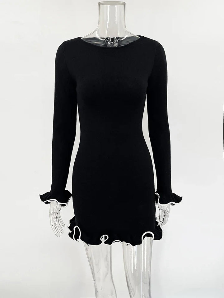 Mini/maxi/strapless knitted dress decorated with waves - RONNIE