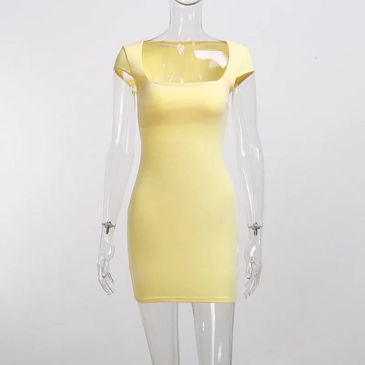Basic Fitted Mini Dress with Shaping Fabric - Maddie