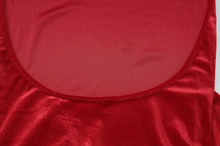 Velvet maxi dress with tie decoration - Marianela