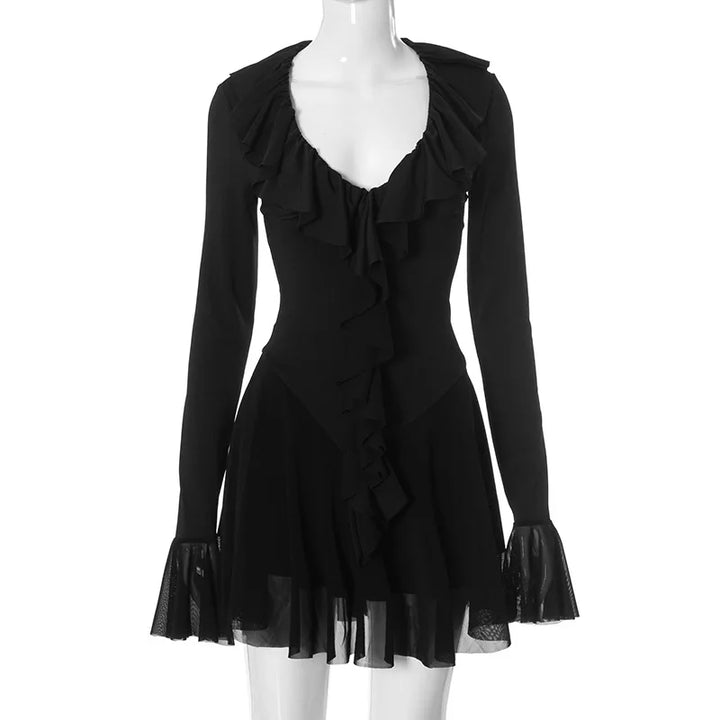 Mini dress with ruffle detail - ALINA
