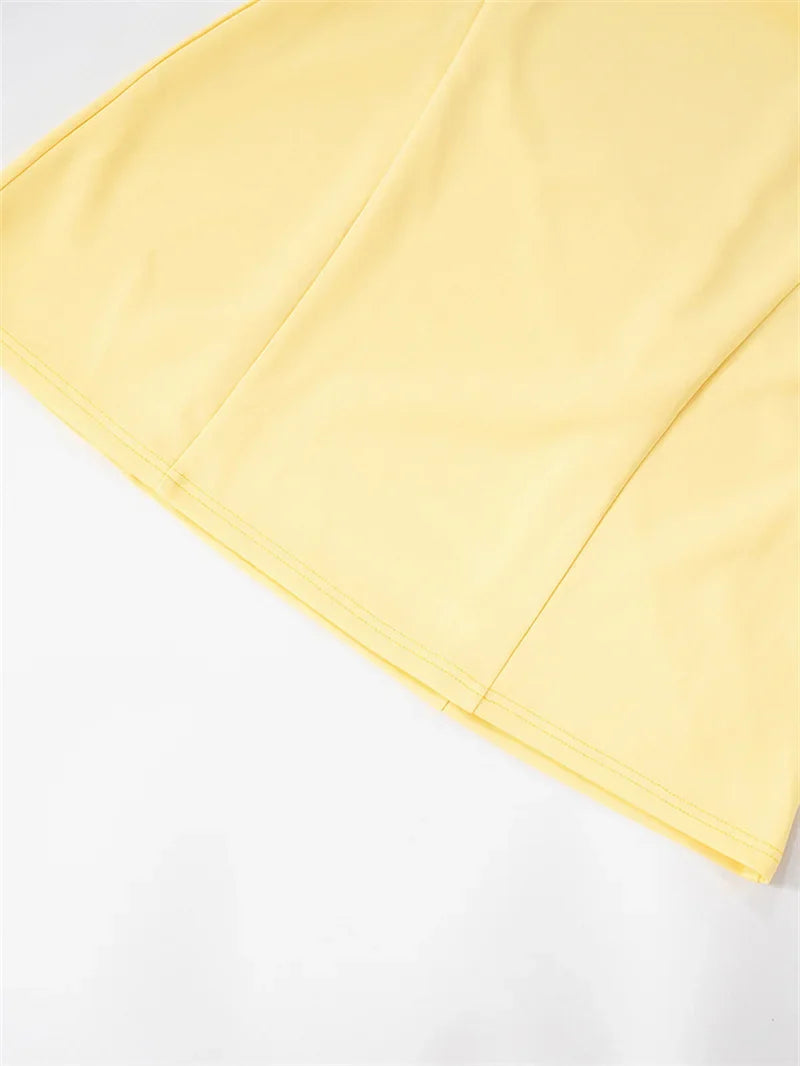 Mini A-line dress with bare shoulders decorated with tie - Sheli