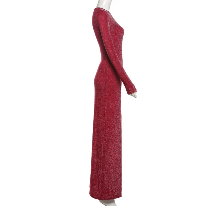 Sequin Maxi Dress with Deep Slit Design - Harlow