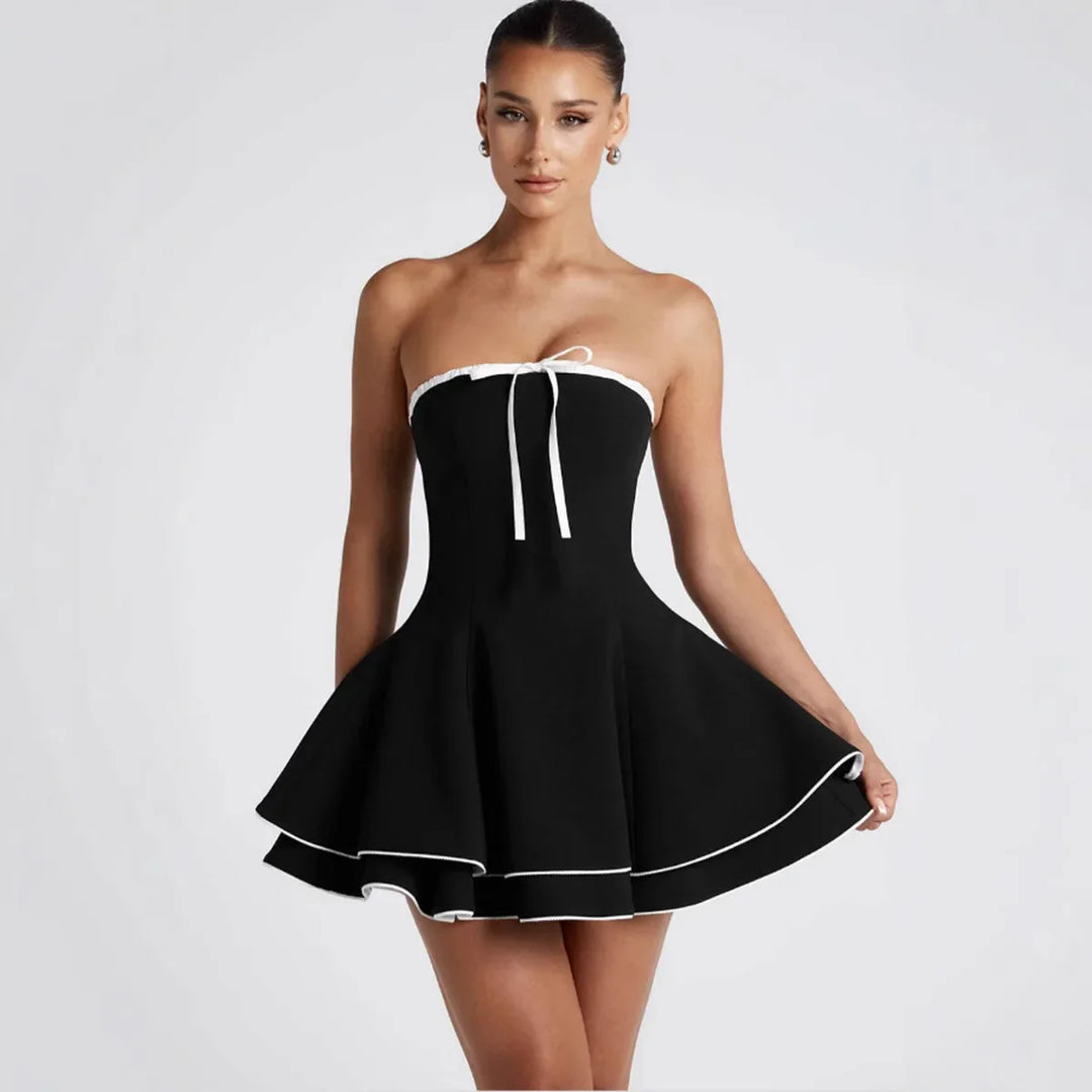 A-line Strapless Ruffled Mini Dress - Jolie