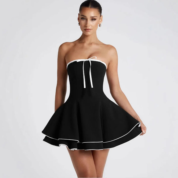 A-line Strapless Ruffled Mini Dress - Jolie