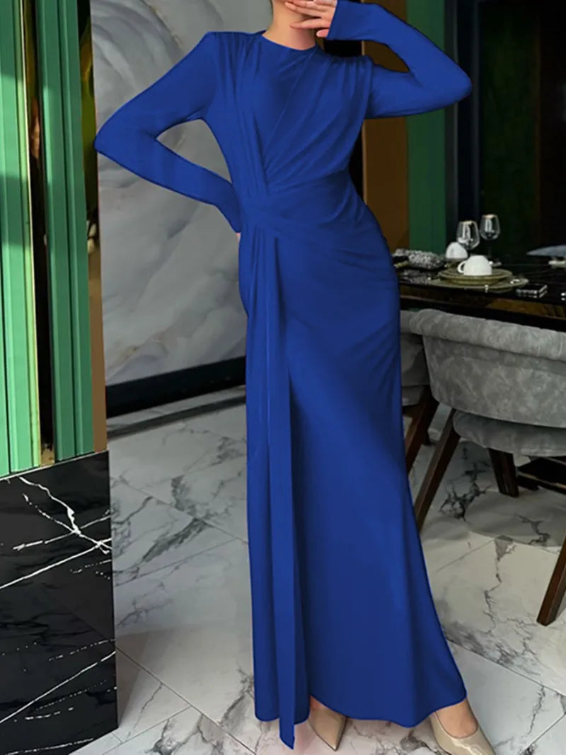 Maxi Dress with Pleated Detailing - Noelle
