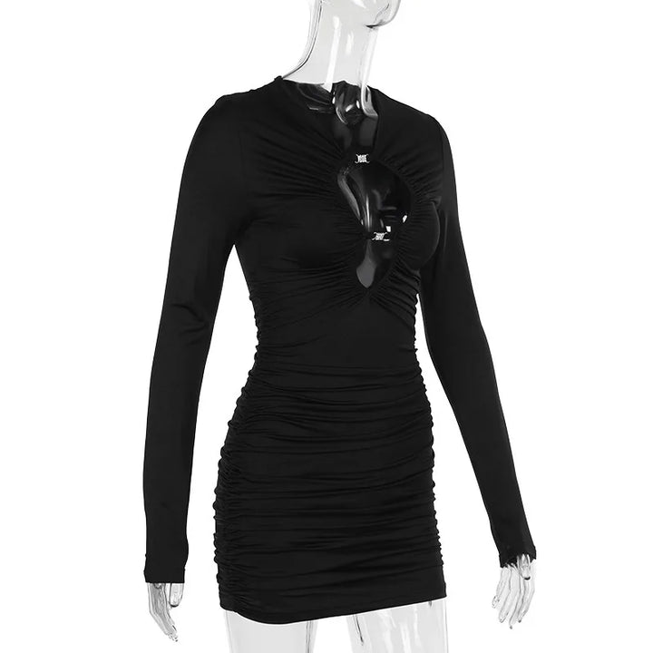 Fitted mini dress with cutouts and studded buckle design - Mace