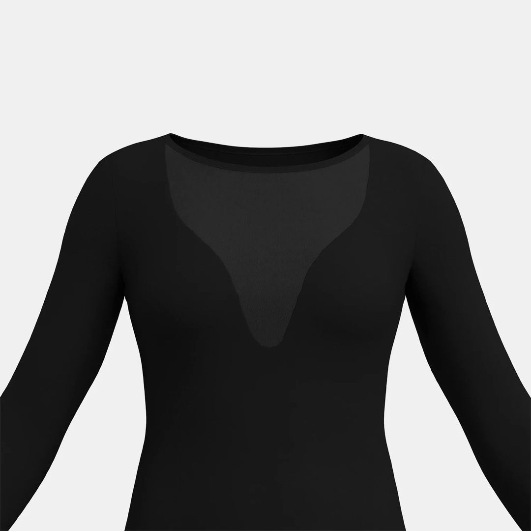 Fitted elegant mini dress with mesh detail - Kiana