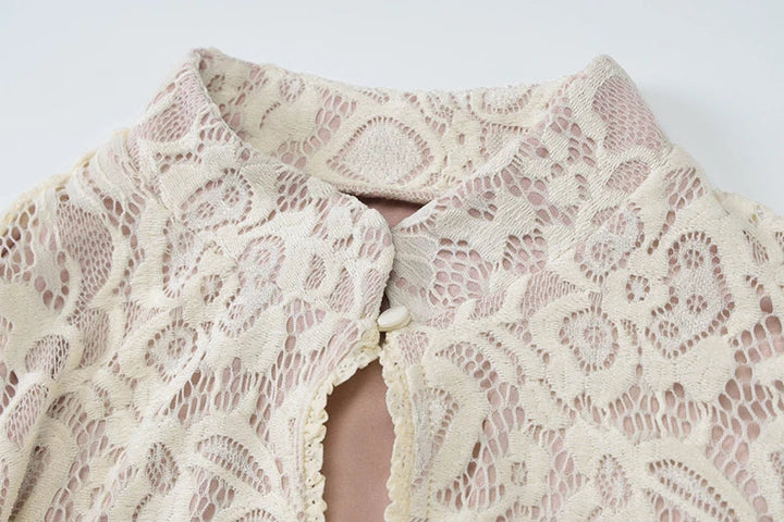 Mini lace dress with button closure - Aiden