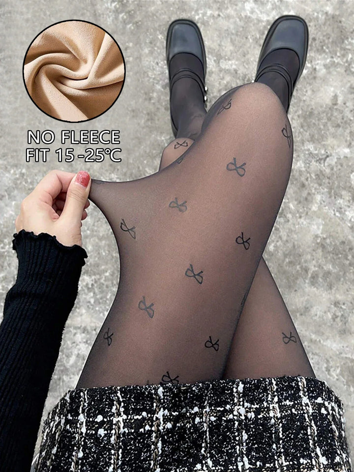 Thermal tights with bow design