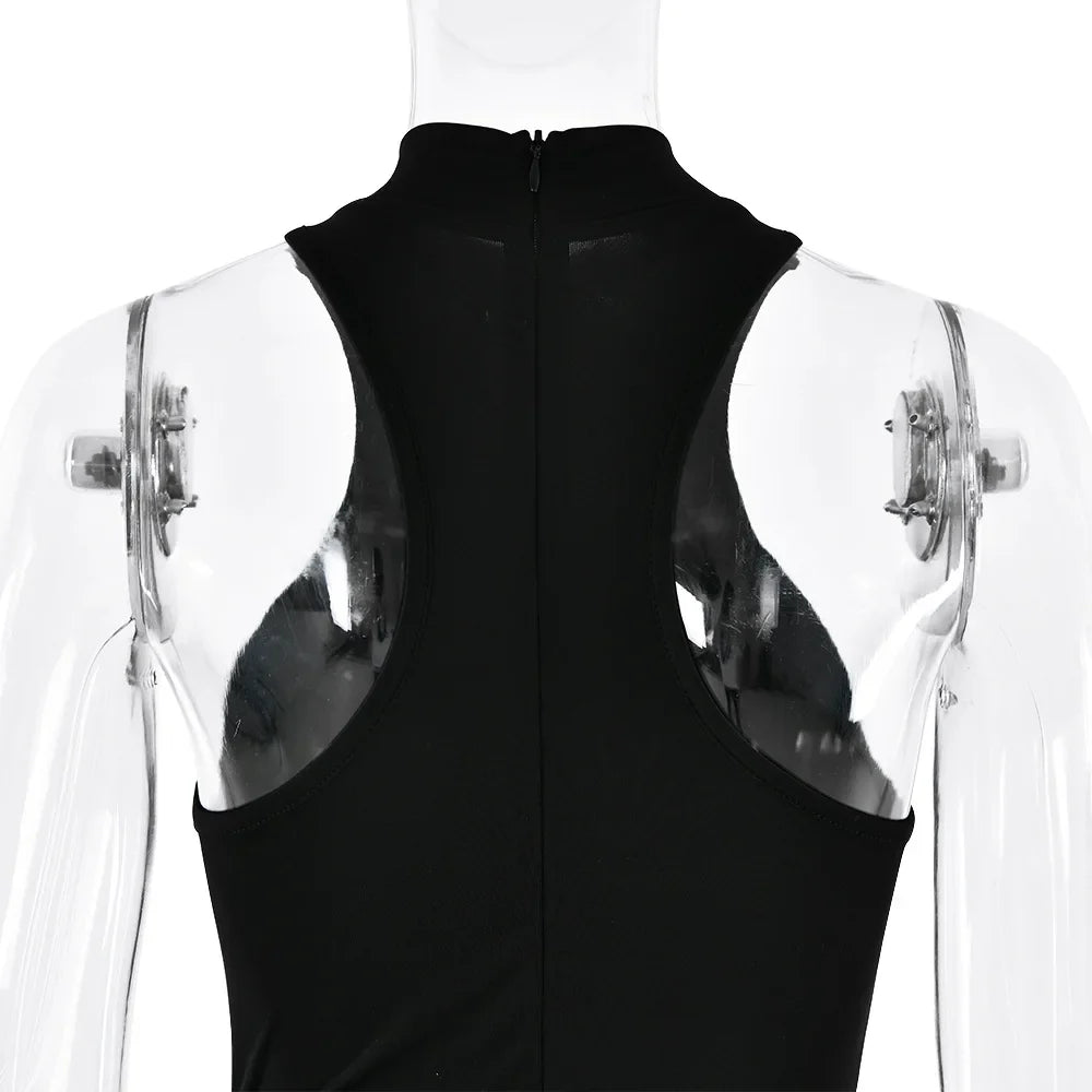 Maxi Dress with Fitted Bodysuit and Satin Skirt - Maris
