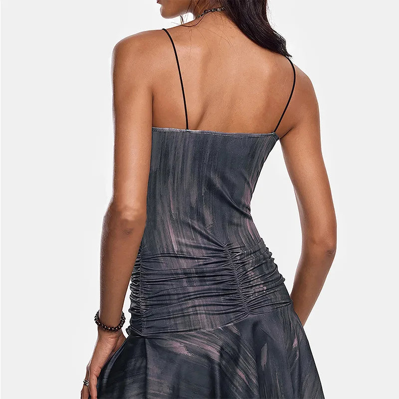 Ruffled mini dress with open back design - Tate