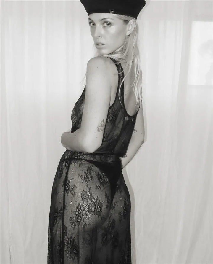Transparent Lace Maxi Beach Dress - Sasha