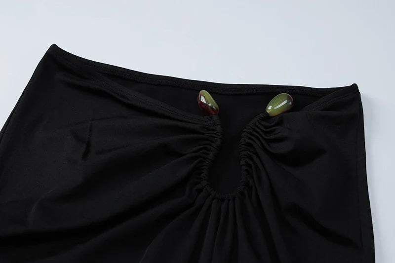 Two-piece set with top and maxi skirt with buckle design - Jessica