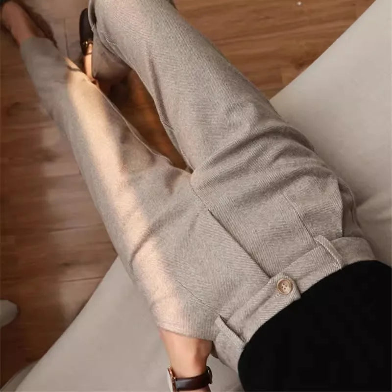Wool pencil pants
