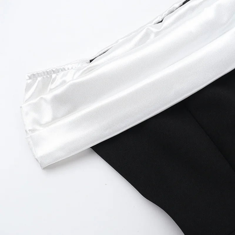Mini dress with satin off-shoulder straps - Sia