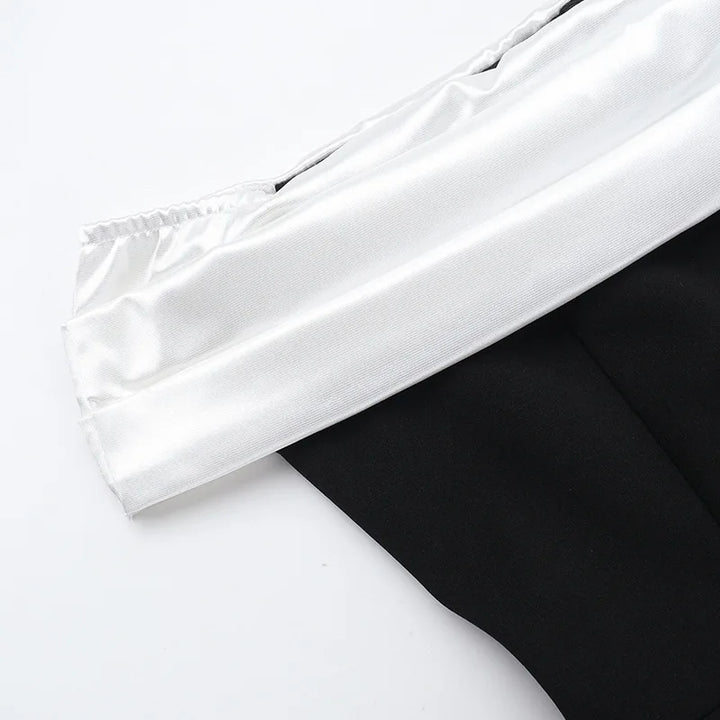 Mini dress with satin off-shoulder straps - Sia