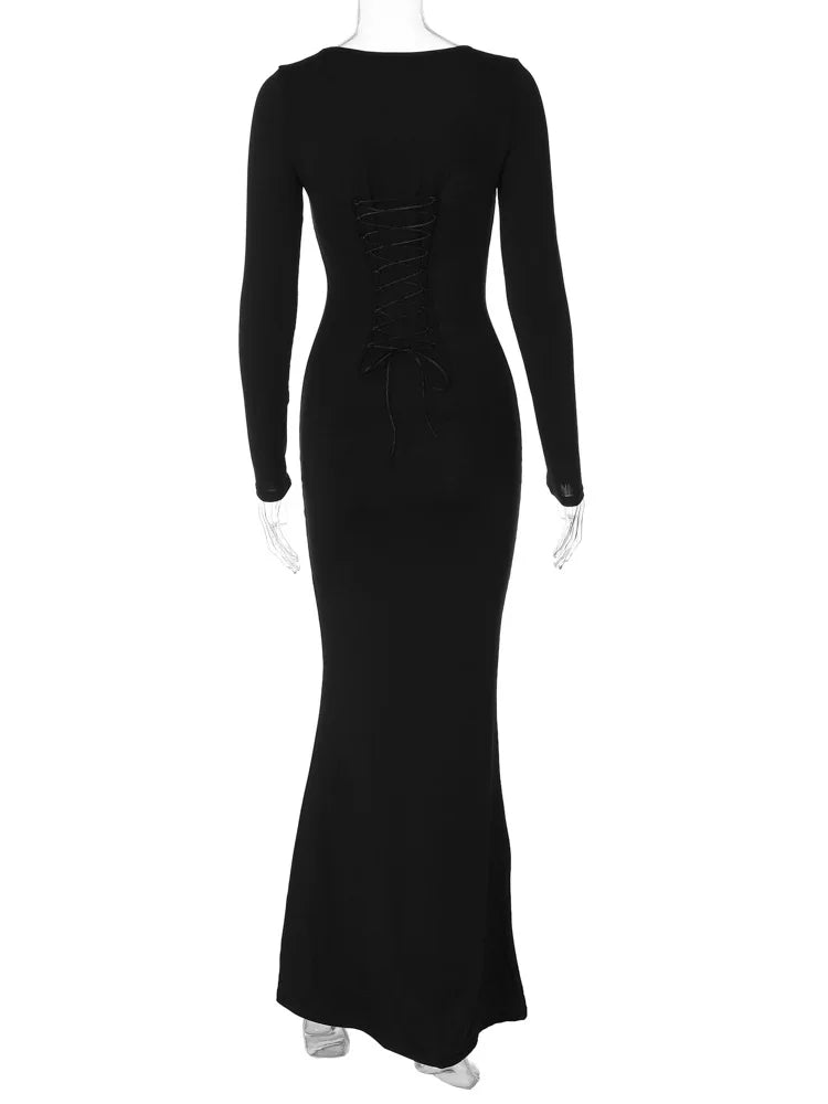 Shaping Maxi Dress with Back Tie for Waist Fit - Madeleine