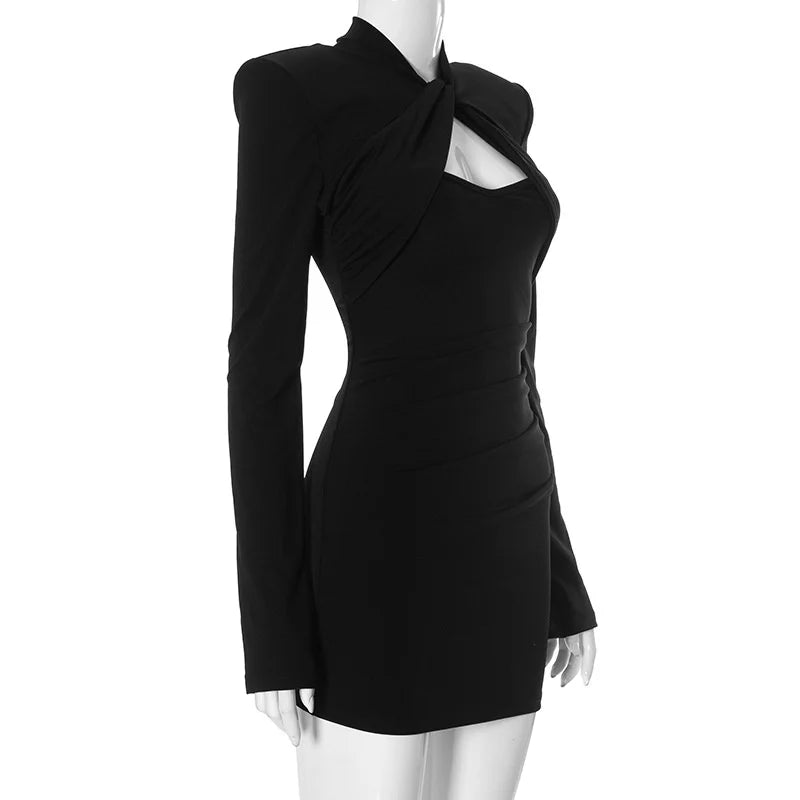 Fitted Mini Dress with Cross Design - Serena