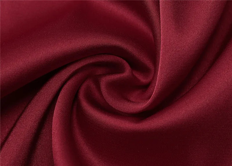 Asymmetric satin maxi dress with neck wrap design - Angela