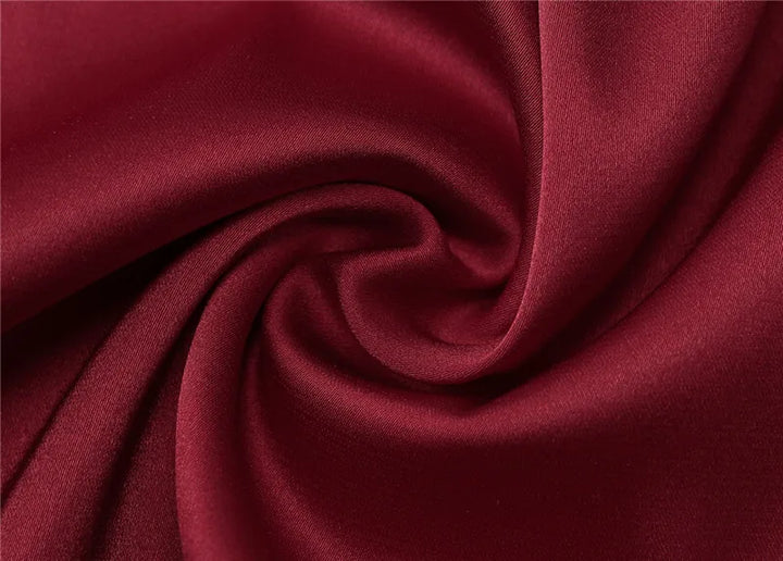 Asymmetric satin maxi dress with neck wrap design - Angela
