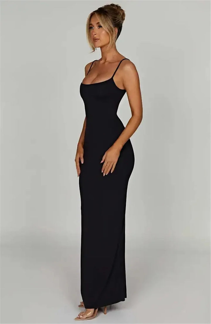 Fitted maxi dress with shaping fabric - Jordi