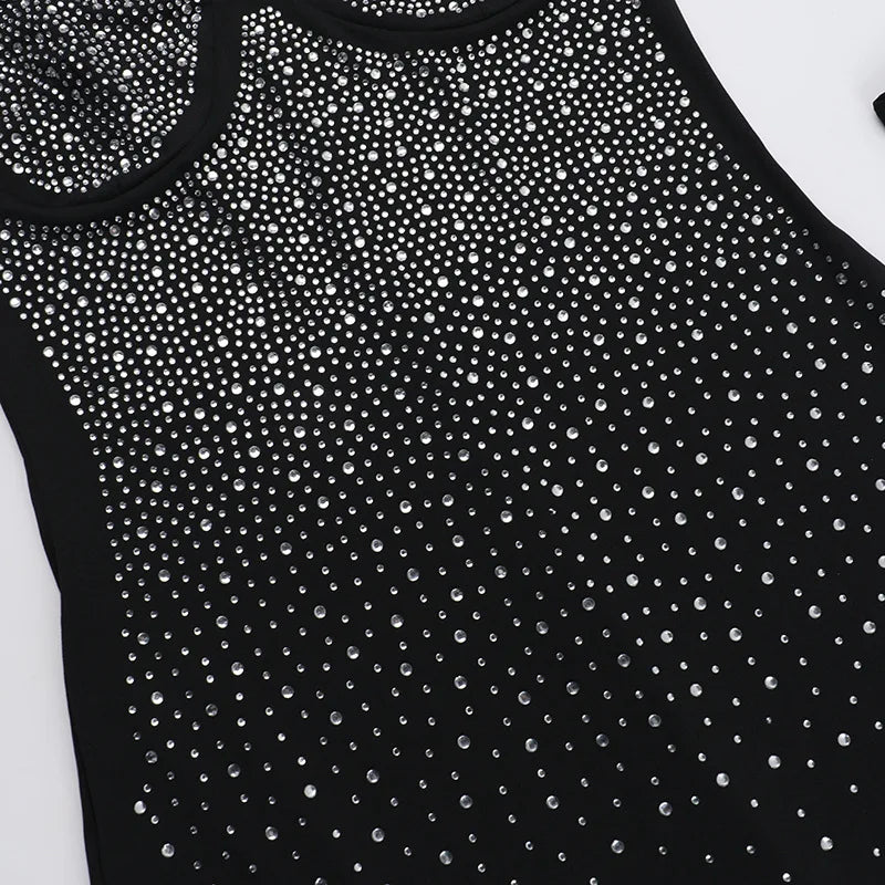 Fitted midi dress with shaping fabric, glitter sequin detail, and cap sleeves - Bridget