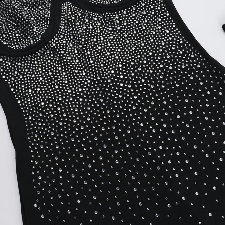 Fitted midi dress with shaping fabric, glitter sequin detail, and cap sleeves - Bridget