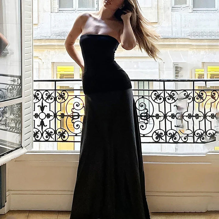 Strapless Satin Maxi Dress - Marina