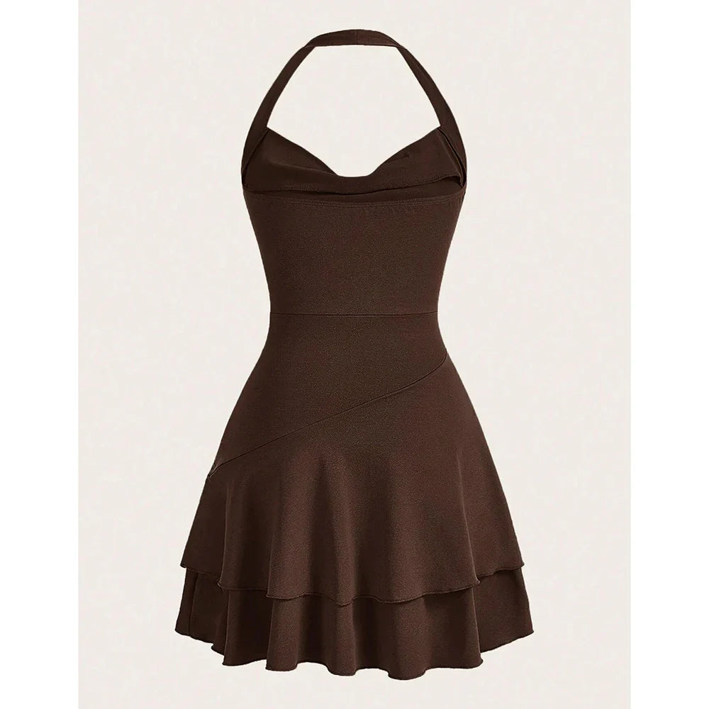 Tiered Ruffle Mini Dress with Open Back - Ashly