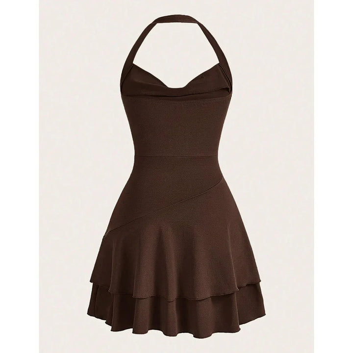 Tiered Ruffle Mini Dress with Open Back - Ashly