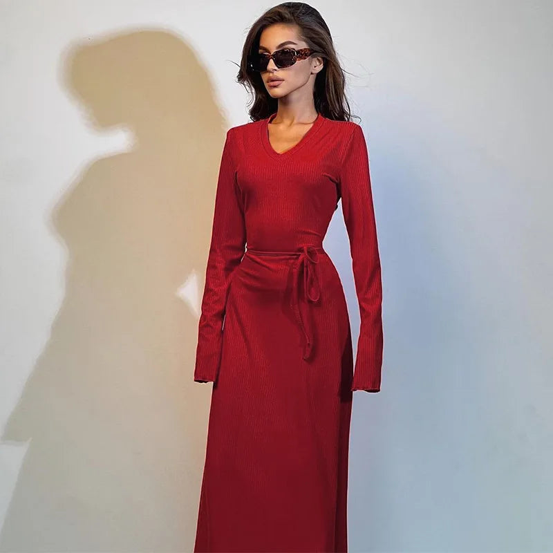 Knitted maxi dress with elegant look - Tula