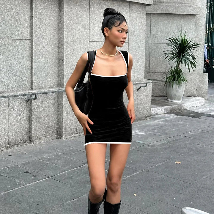 Fitted Mini Dress - Brick