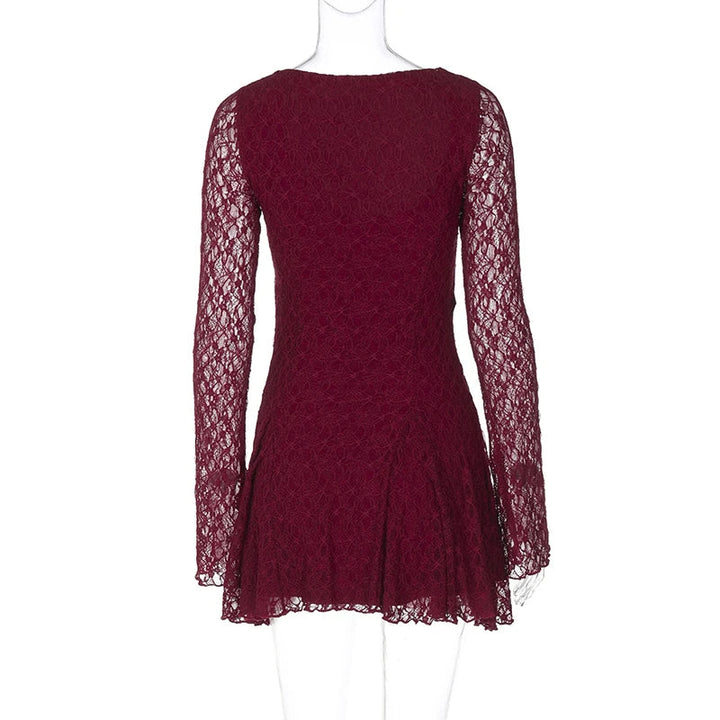 Ruffled Lace Mini Dress - Galina