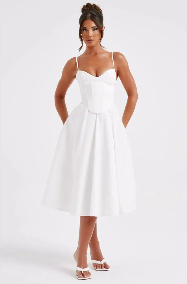 Midi Dress with A-Line and Classic Design - Nataly