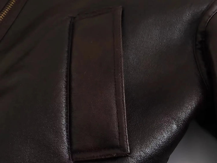 Leather Coat with Fur Lining - Candy