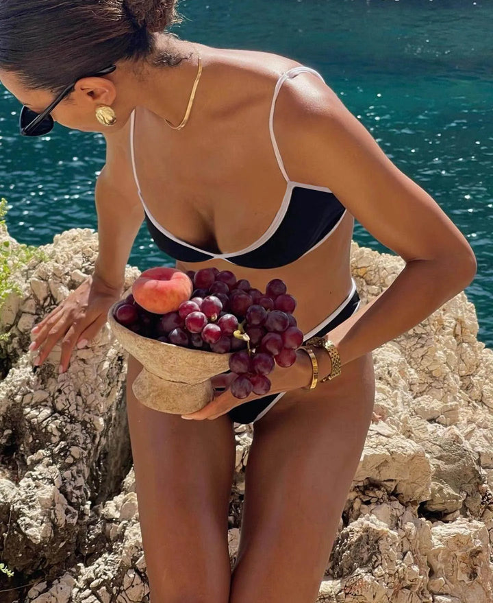 Push-Up Bikini in Various Colors with Mid-Rise Bottom - Salit