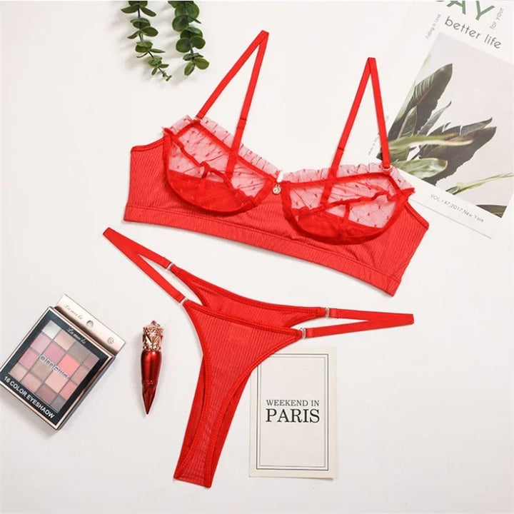 Sheer Bra Lingerie Set - Hallie