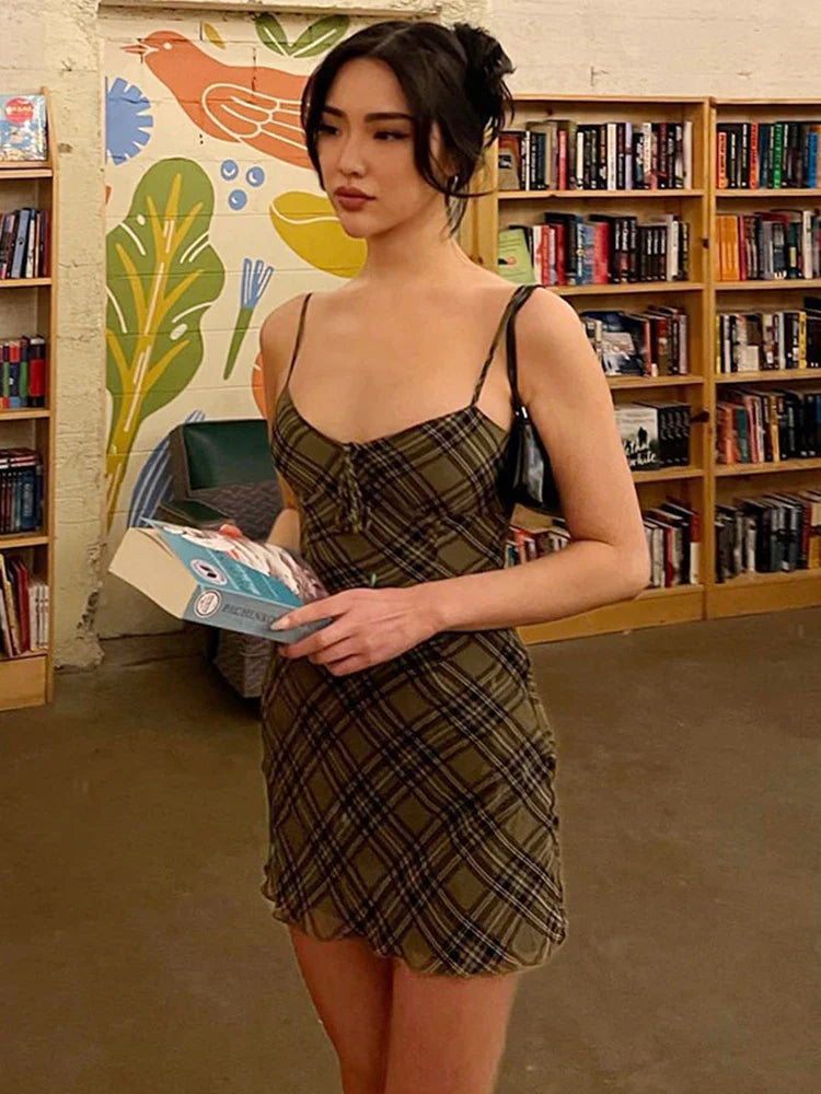 Plaid Mini Dress - Sherry