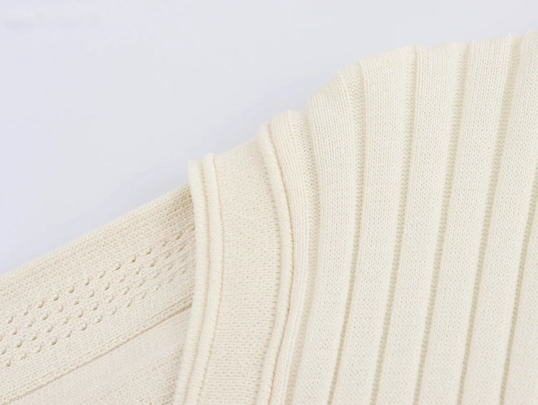 Midi Knitted Dress with French Vintage Design - Mimi