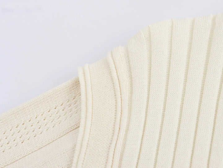Midi Knitted Dress with French Vintage Design - Mimi