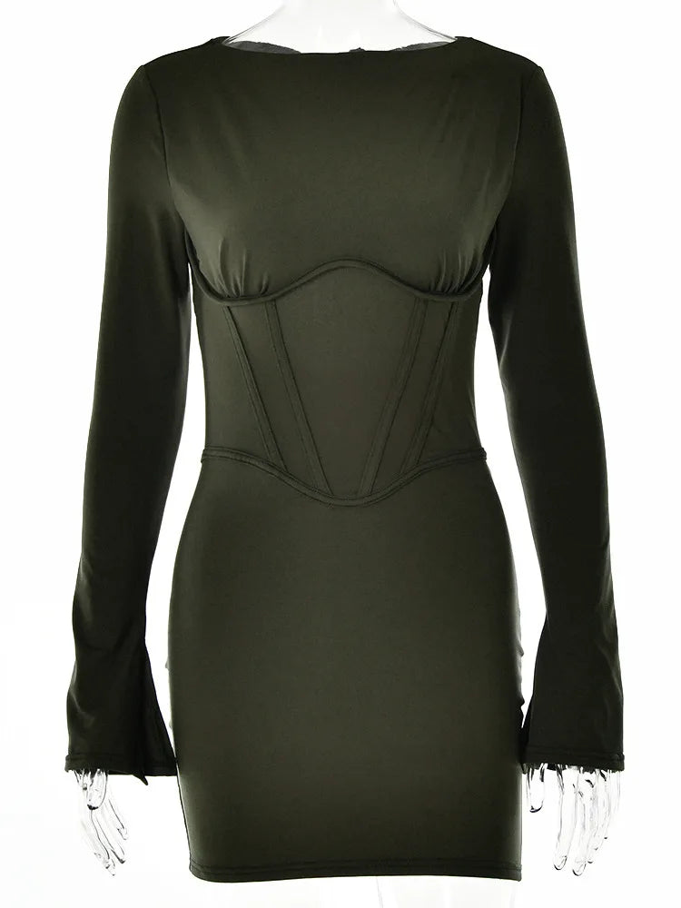 Fitted mini dress with corset design - MAZE