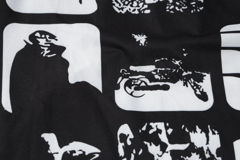 Mini Dress with Collar and Monochrome Print Design - Tessa