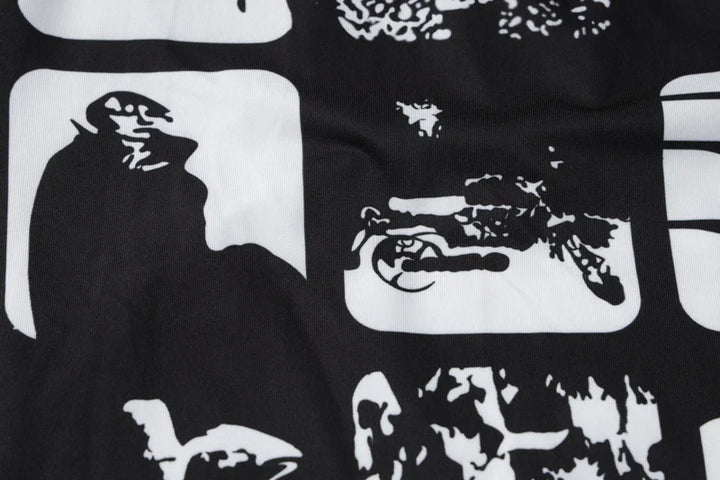 Mini Dress with Collar and Monochrome Print Design - Tessa