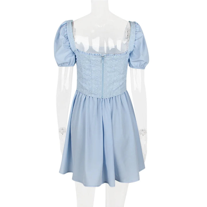 Country-style mini dress with corset design - Techelet