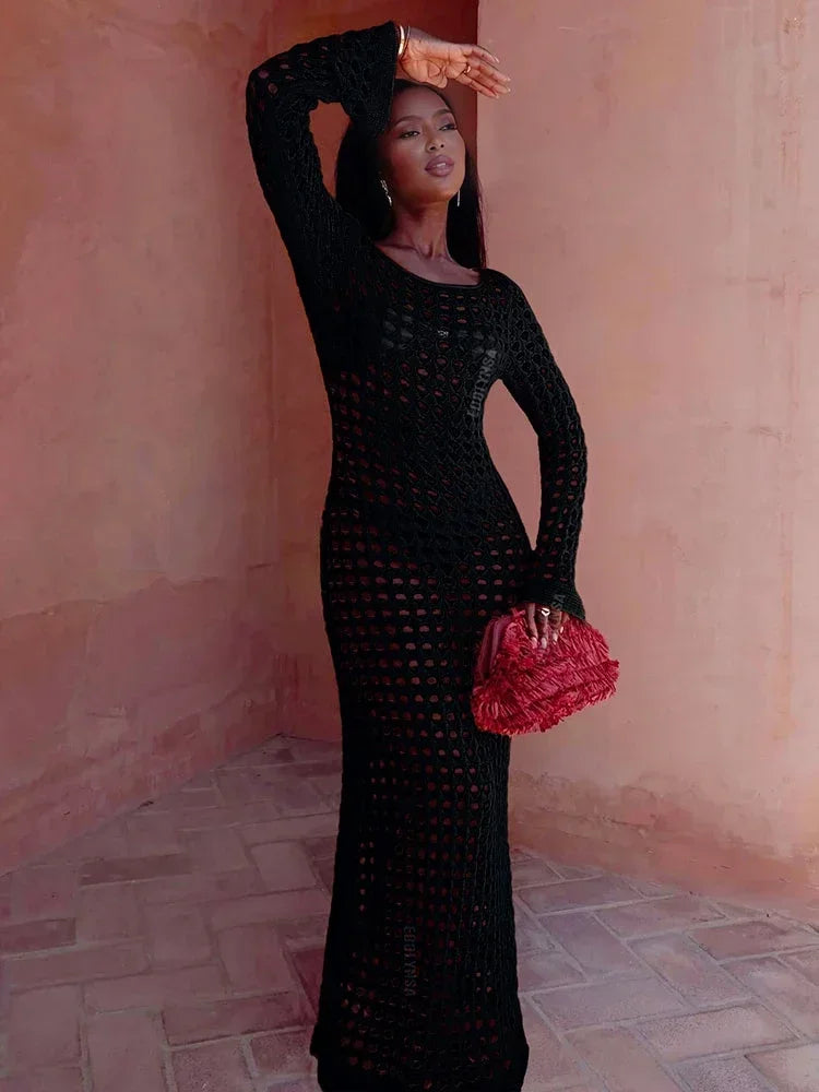 Maxi beach mesh dress - Sol