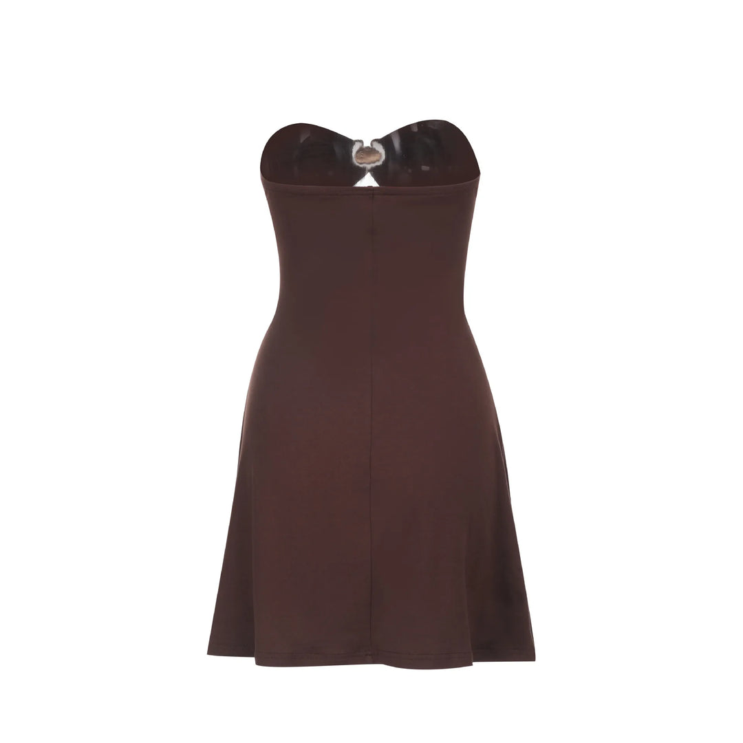 Summer strapless mini dress with shell buckle detail - Playa